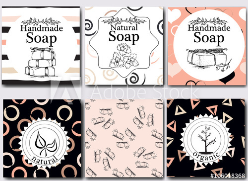 500x364 Vector Set Of Seamless Patterns, Labels And Logo Design Templates