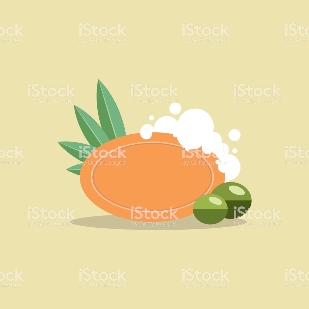 1024x1024 Bath Soap Vector Illustration Herbal Clip Art Flat Color