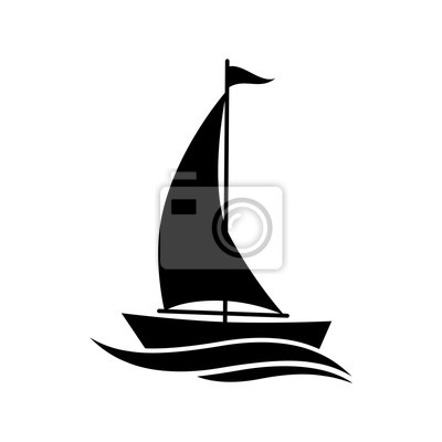 400x400 Icono De Vector De Velero Negro Sobre Fondo Blanco Pinturas Para