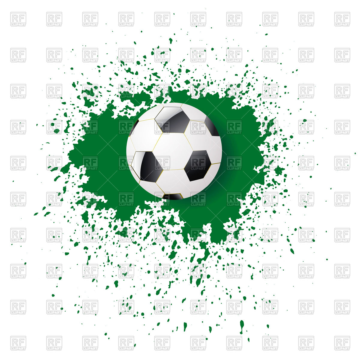 1200x1200 Soccer Ball On Green Splatter Background Vector Image Of Sport