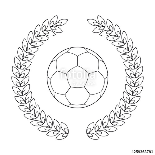 Soccer Ball Outline Icon In Laurel Wreath Vector Illustration 500x500 Soccer Ball Outline Icon In Laurel Wreath Vector Illustration