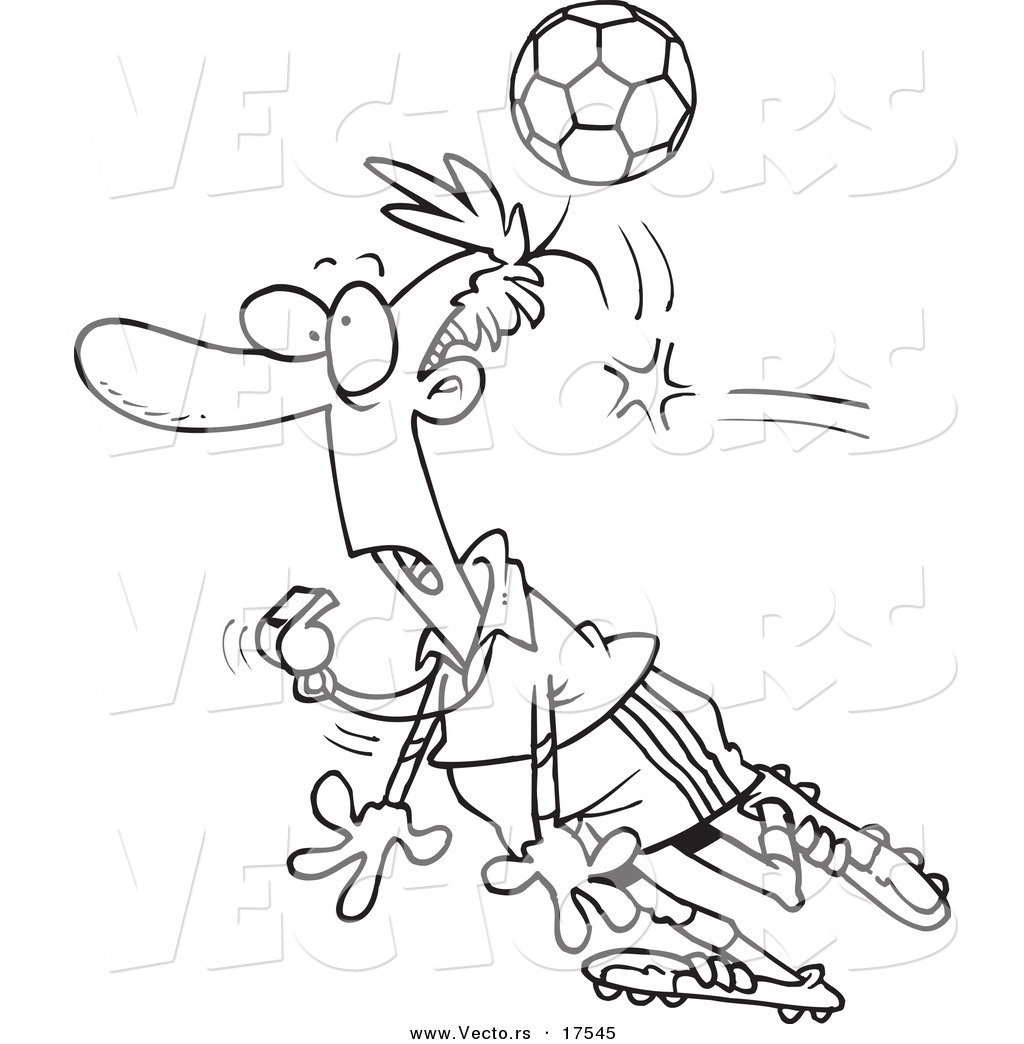 Vector Of A Cartoon Soccer Ball Hitting A Referee 1024x1044 Vector Of A Cartoon Soccer Ball Hitting A Referee
