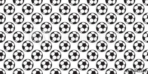 500x250 Soccer Ball Seamless Pattern Vector Football Sport Isolated Tile
