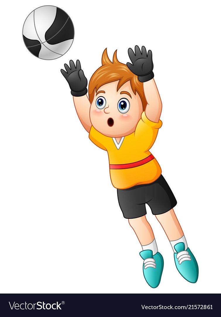 Cartoon Boy Goalkeeper Catching A Soccer Ball Vector Image 755x1080 Cartoon Boy Goalkeeper Catching A Soccer Ball Vector Image