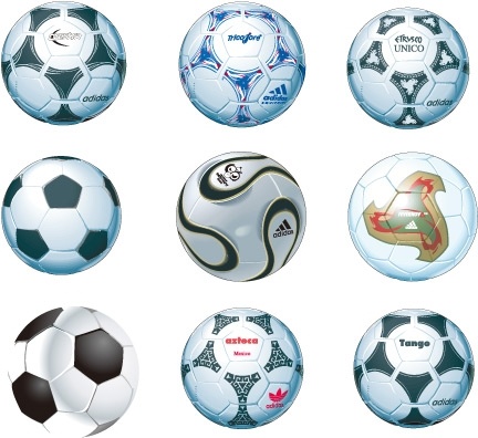 Soccer Balls Icons Collection Colored Realistic Style Free Vector 432x396 Soccer Balls Icons Collection Colored Realistic Style Free Vector