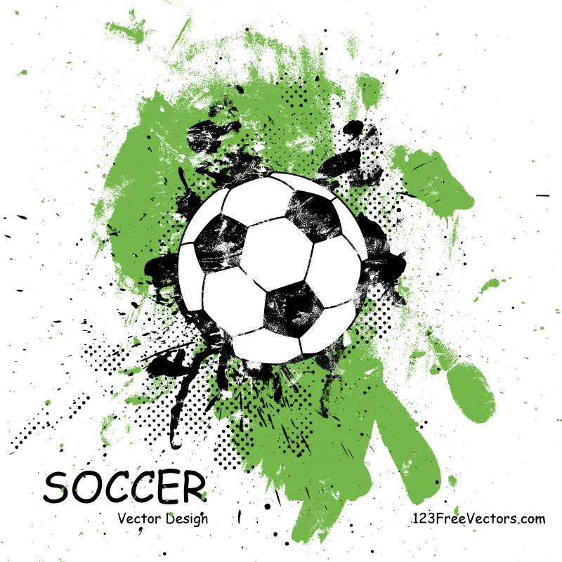 800x800 Grunge Soccer Ball Vector