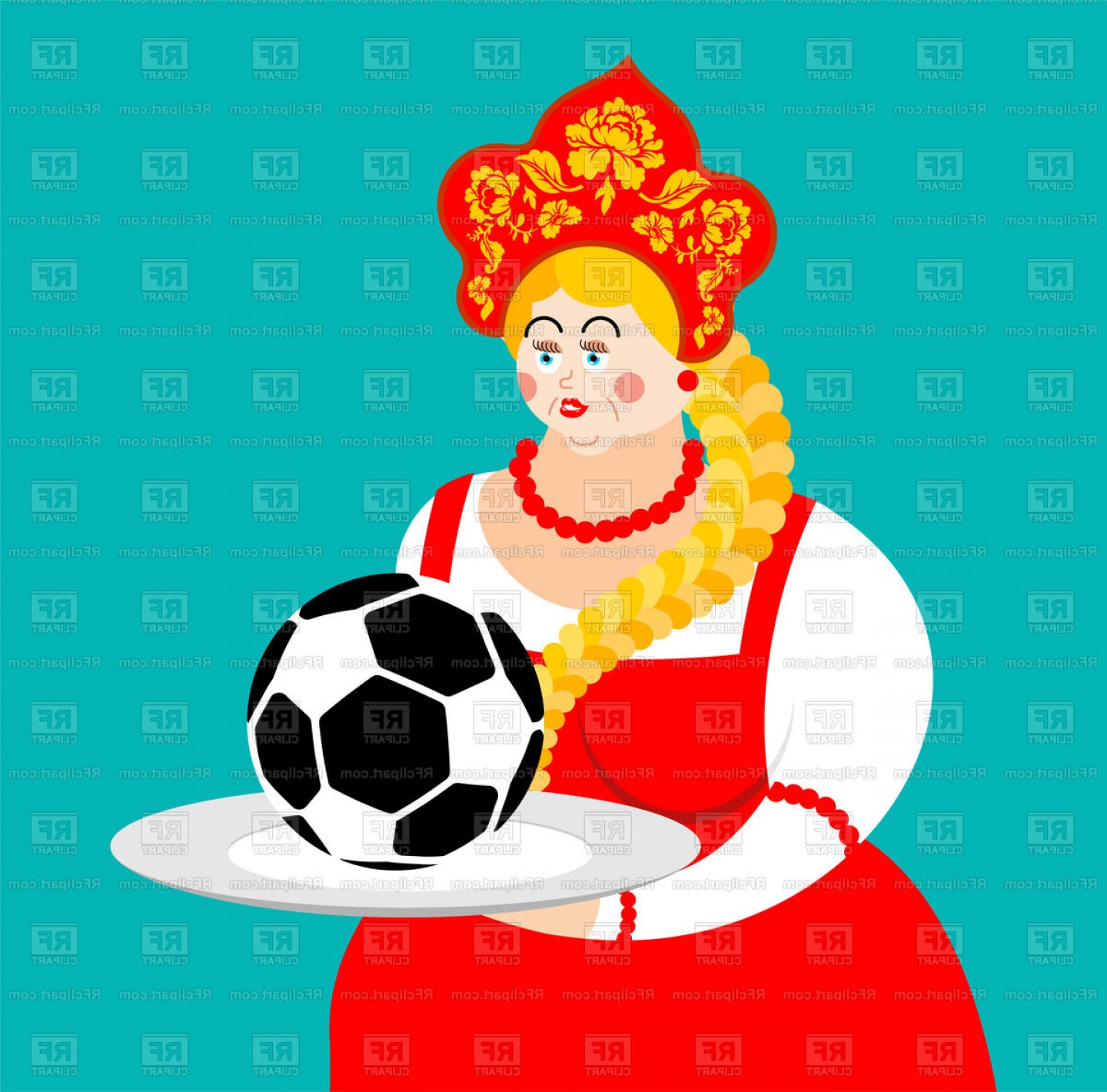 1440x1420 Russian Girl And Soccer Ball Vector Clipart Soidergi