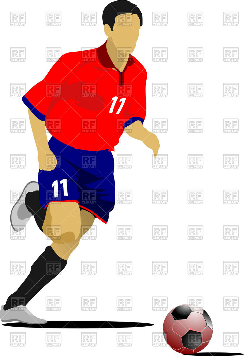 825x1200 Silhouette Of Running Soccer Player Vector Image Of People