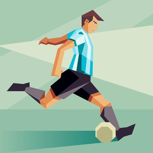 490x490 Argentina Soccer Players Vector Illustration