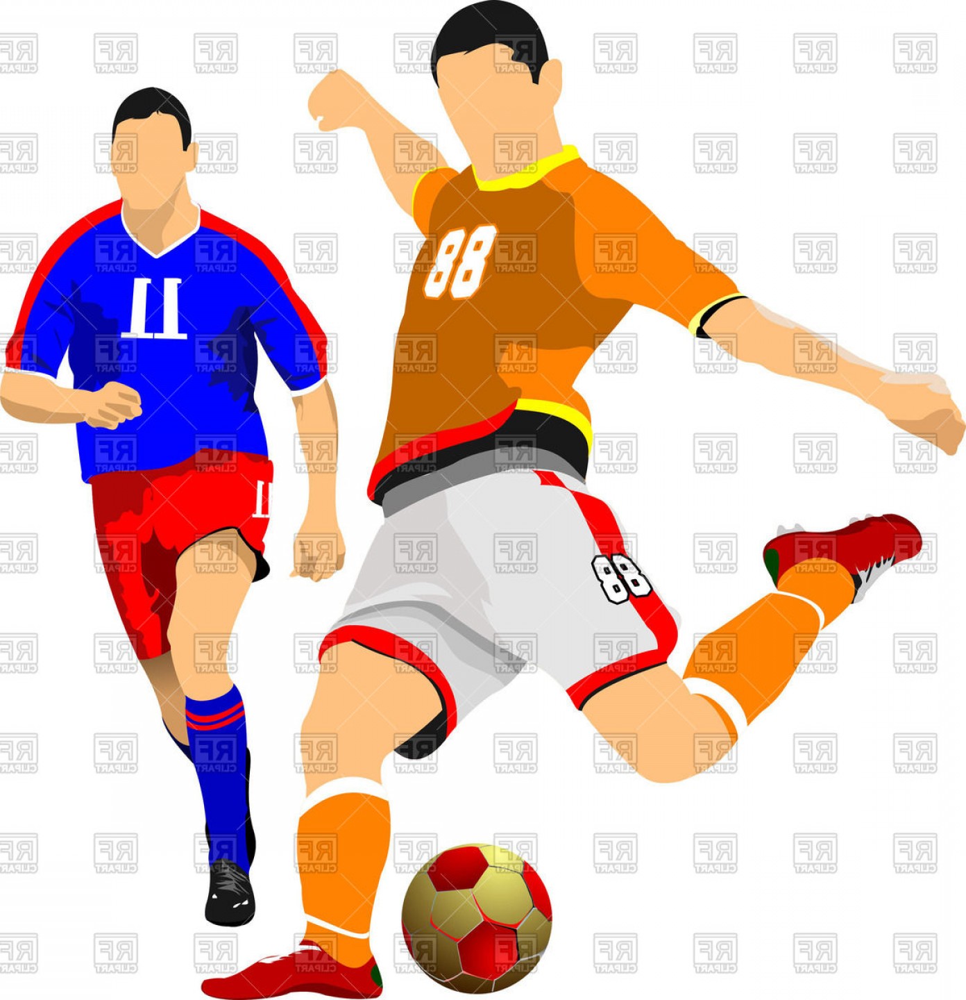 1392x1440 Two Soccer Players Vector Clipart Soidergi