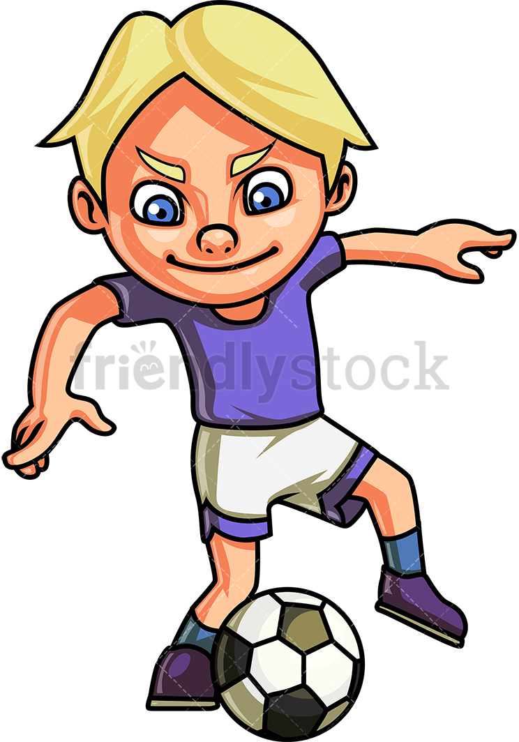 744x1064 Little Boy Playing Soccer Cartoon Clipart Vector