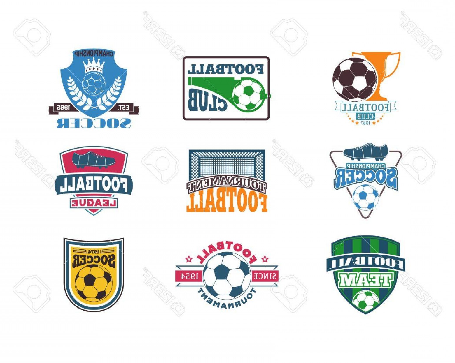1560x1246 Photostock Vector Set Of Soccer Football Badge Logo Design