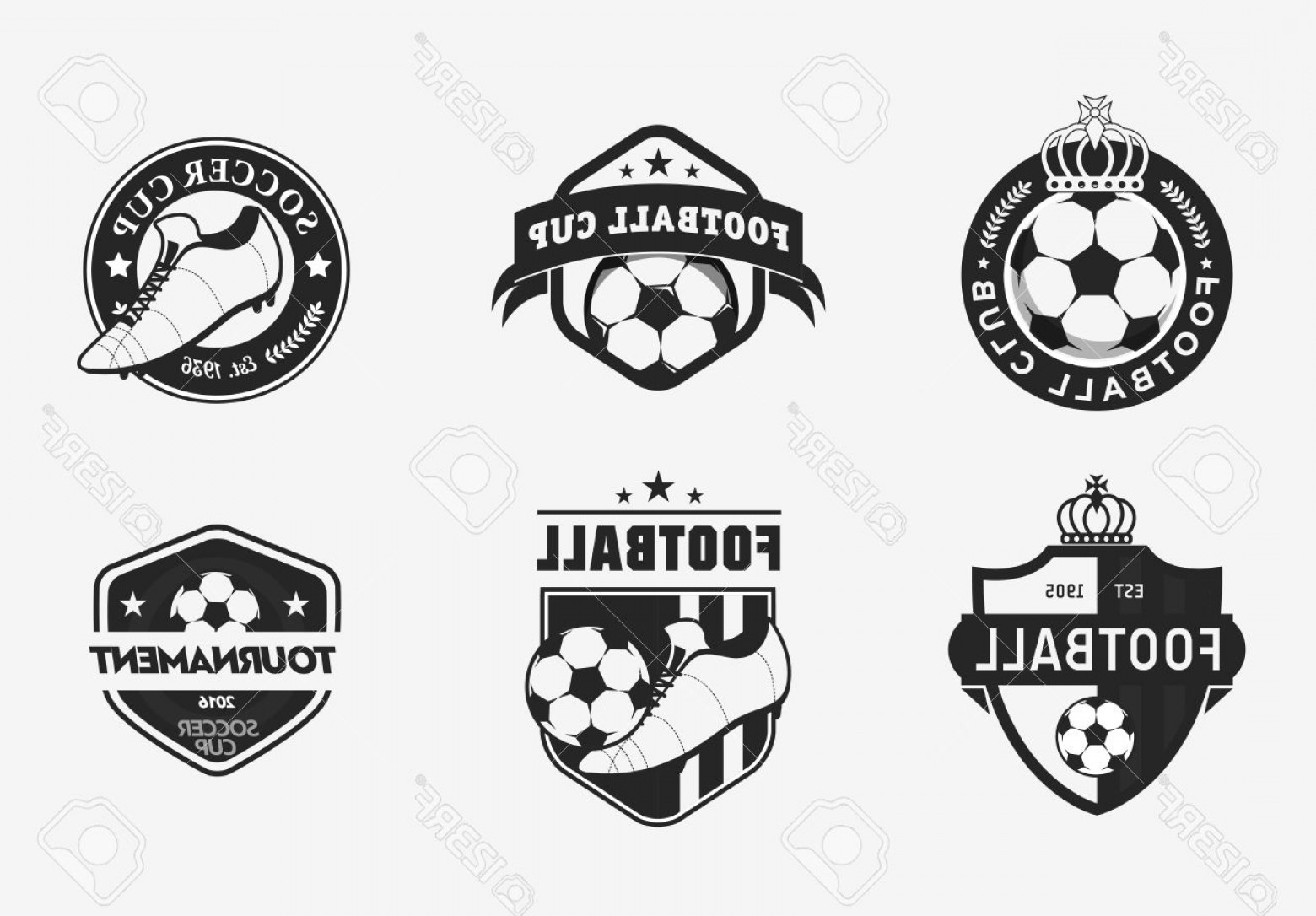 1560x1086 Photostock Vector Set Of Vintage Color Football Soccer