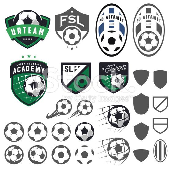 556x556 Set Of Football, Soccer Emblem Design Elements Football