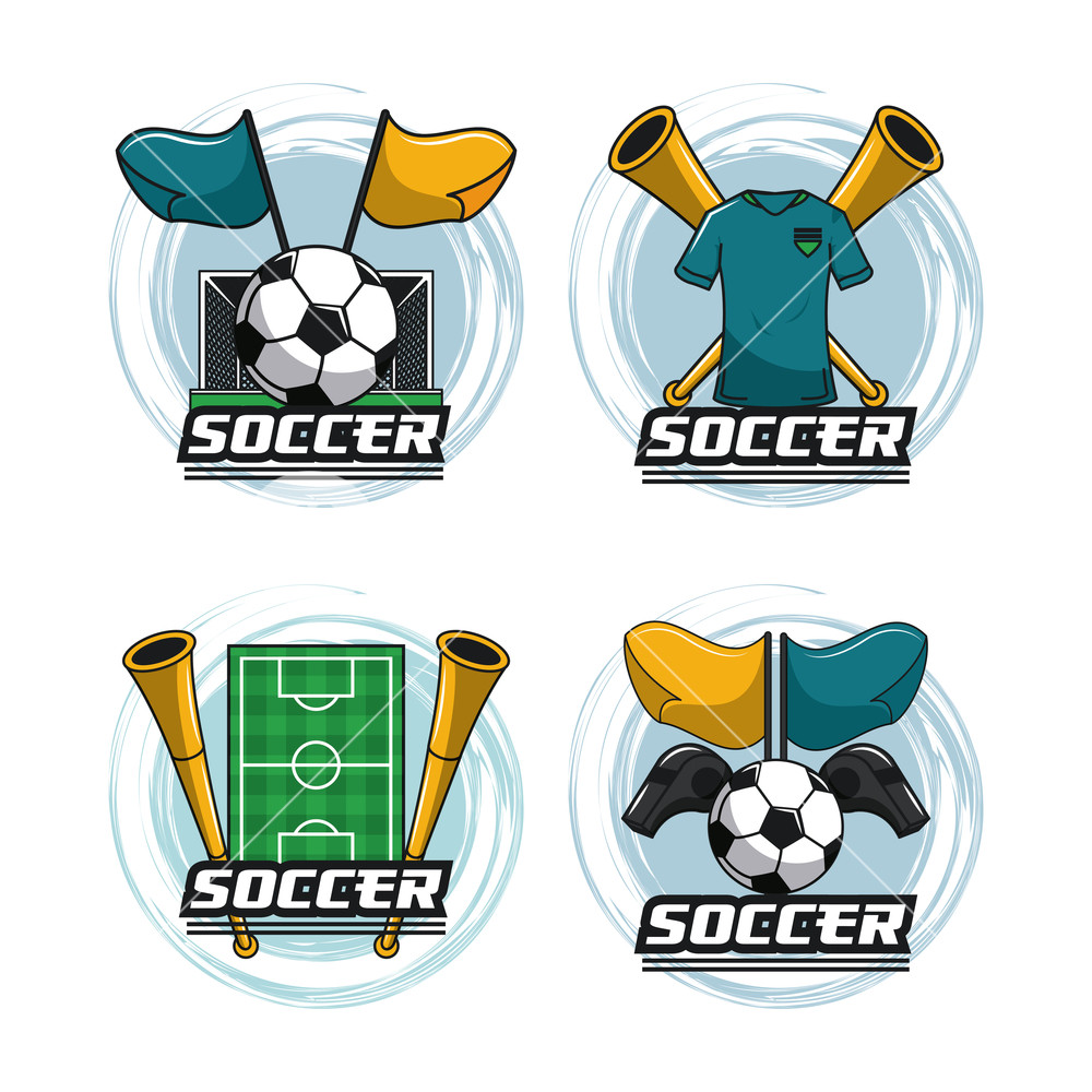 1000x1000 Set Of Soccer Emblems Collection Vector Illustration Graphic