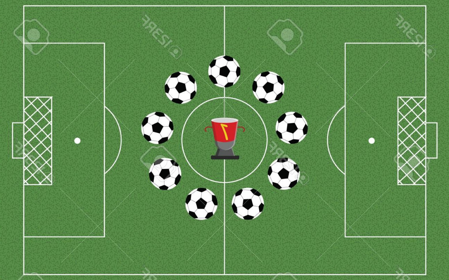 Photostock Vector Football Field With Playing Balls In A Circle 1560x974 Photostock Vector Football Field With Playing Balls In A Circle