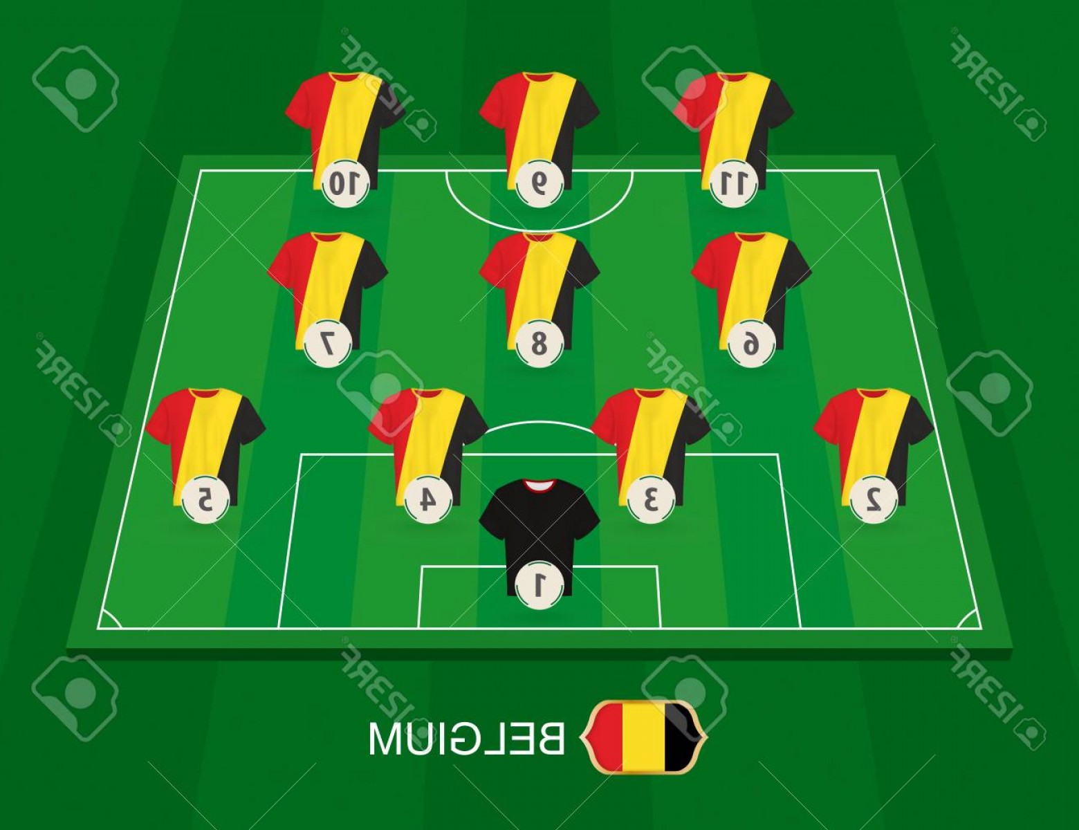 Photostock Vector Soccer Field With The Belgium National Team 1560x1200 Photostock Vector Soccer Field With The Belgium National Team
