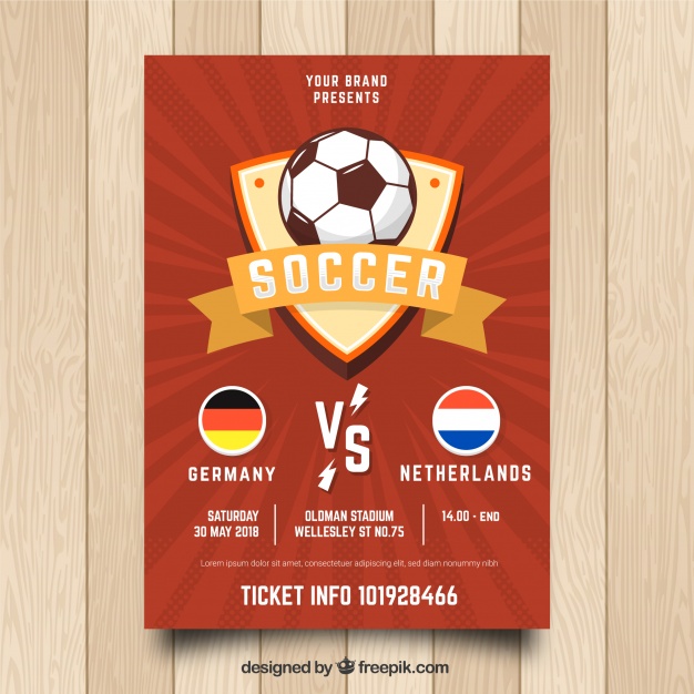 626x626 Red Soccer Flyer Template Vector Free Download