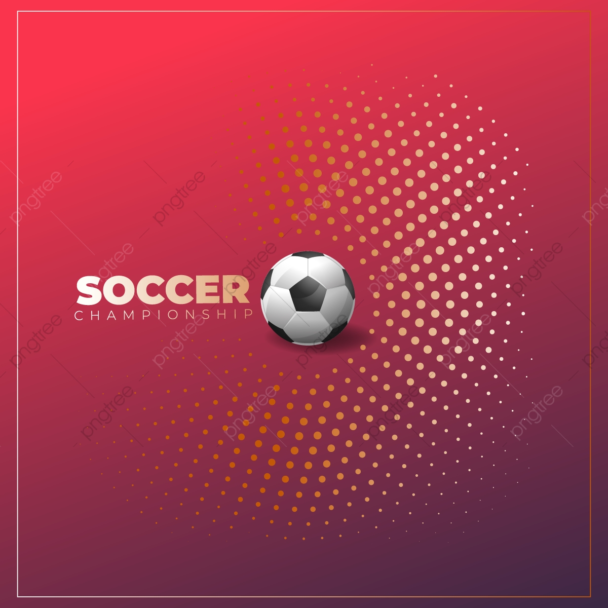 1200x1200 Soccer Poster On Halftone Background With Ball, Soccer, Football