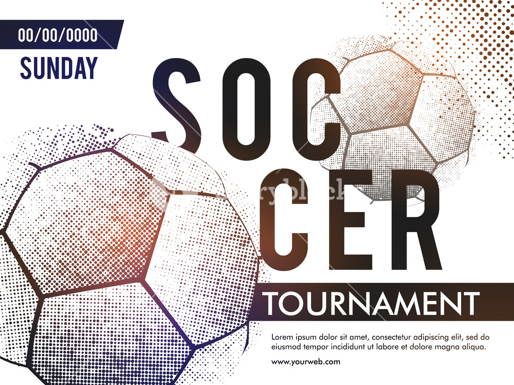 1000x750 Soccer Tournament Poster, Banner Or Flyer Design With Match