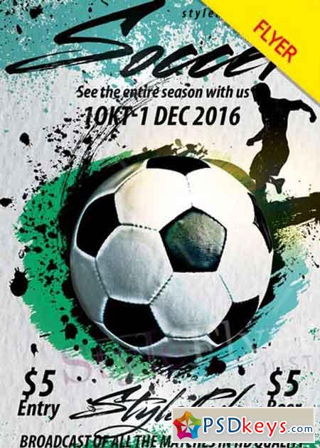 450x630 Soccer Flyer Template Free Download Photoshop Vector