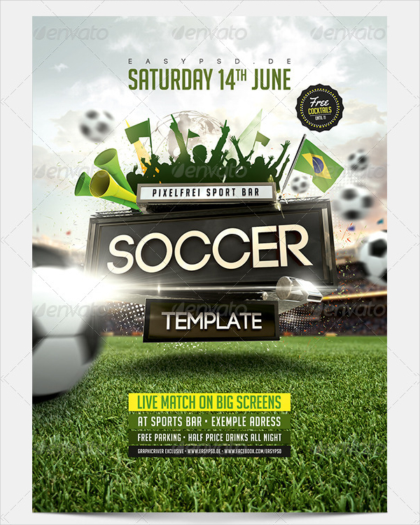 600x750 Soccer Flyer Templates