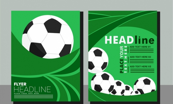 600x362 Soccer Background Flyer Balls Green Whirl Decoration Free Vector