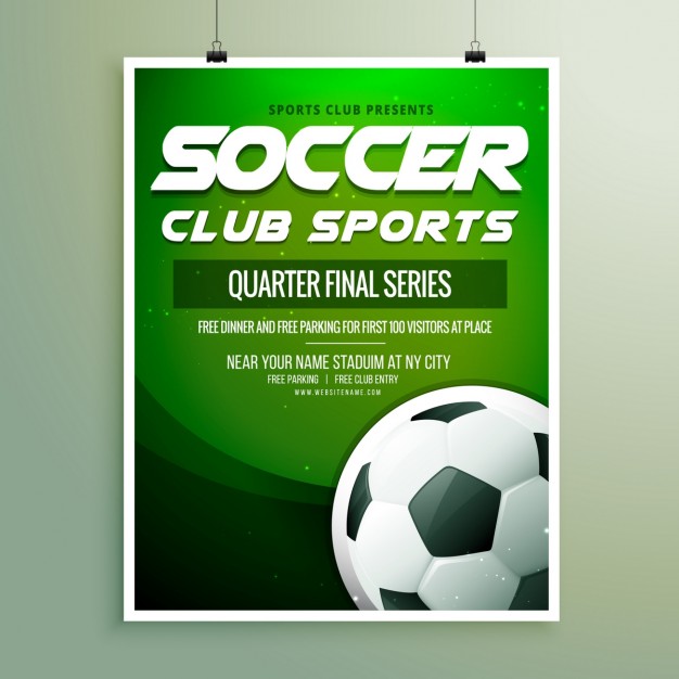 626x626 Soccer Championship Flyer Template Vector Free Download