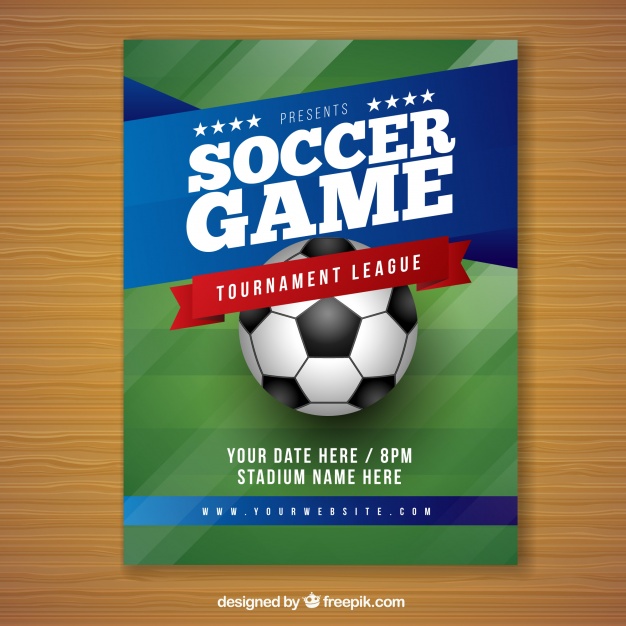 626x626 Soccer Game Flyer In Realistic Style Vector Free Download