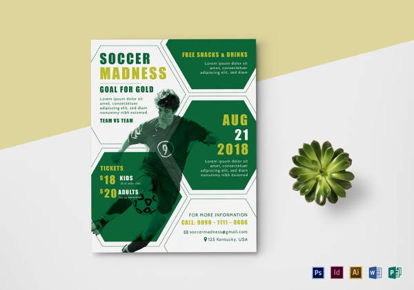 600x420 Soccer Flyer Templates