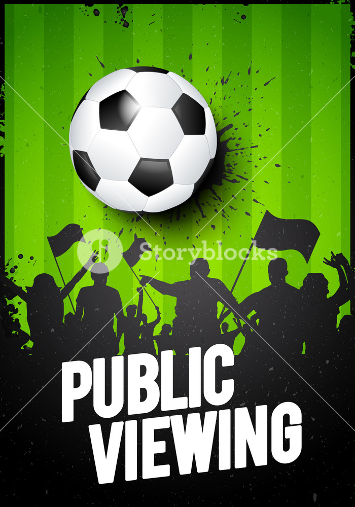 700x1000 Vector Illustration Soccer, Football Sport Public Viewing Flyer