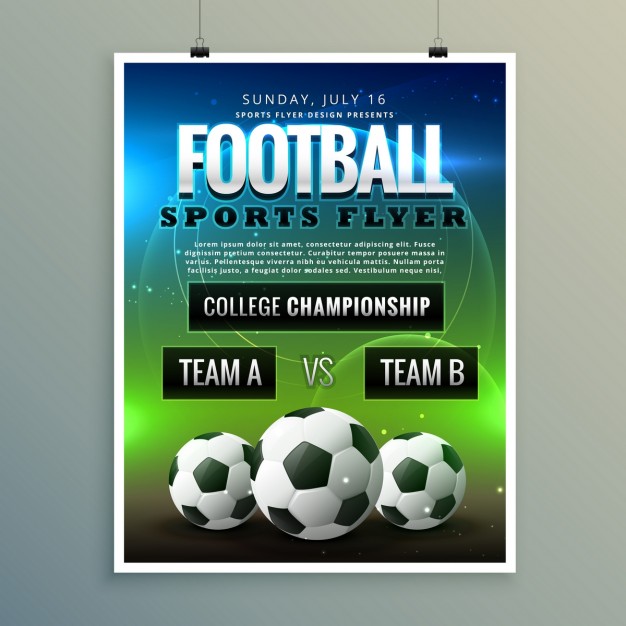626x626 Football Flyer Vector Free Download
