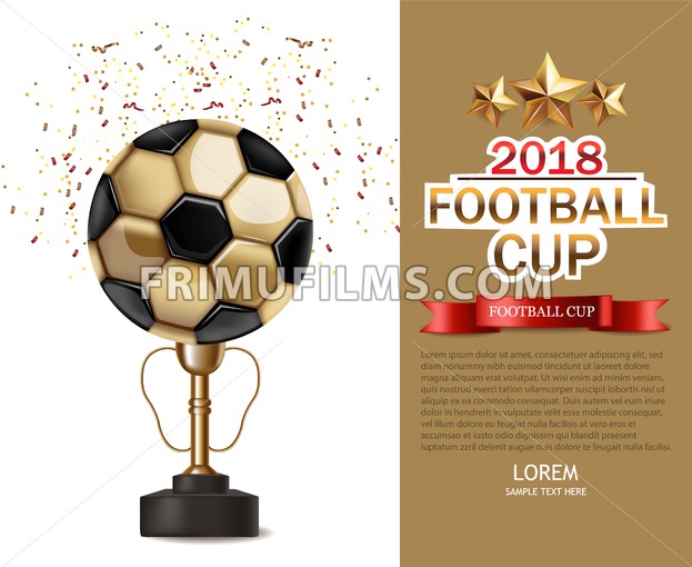 623x510 Golden Cup And Soccer Ball Vector Realistic Football Finals