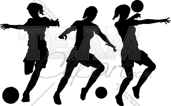 590x367 Girls Soccer Silhouettes Image Easy To Edit Vector Format