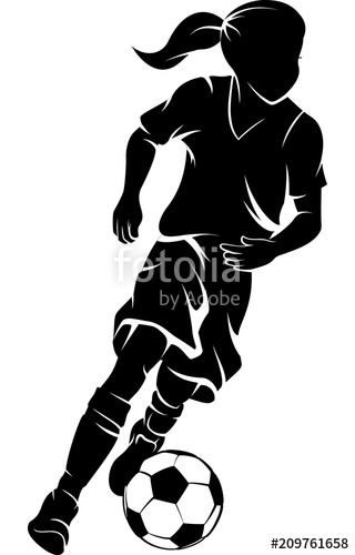 320x500 Soccer Girl Dribbling Silhouette Stock Image And Royalty Free