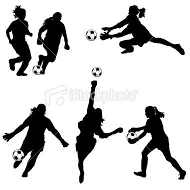380x380 Women Soccer Goalie Silhouettes Royalty Free Stock Vector Art