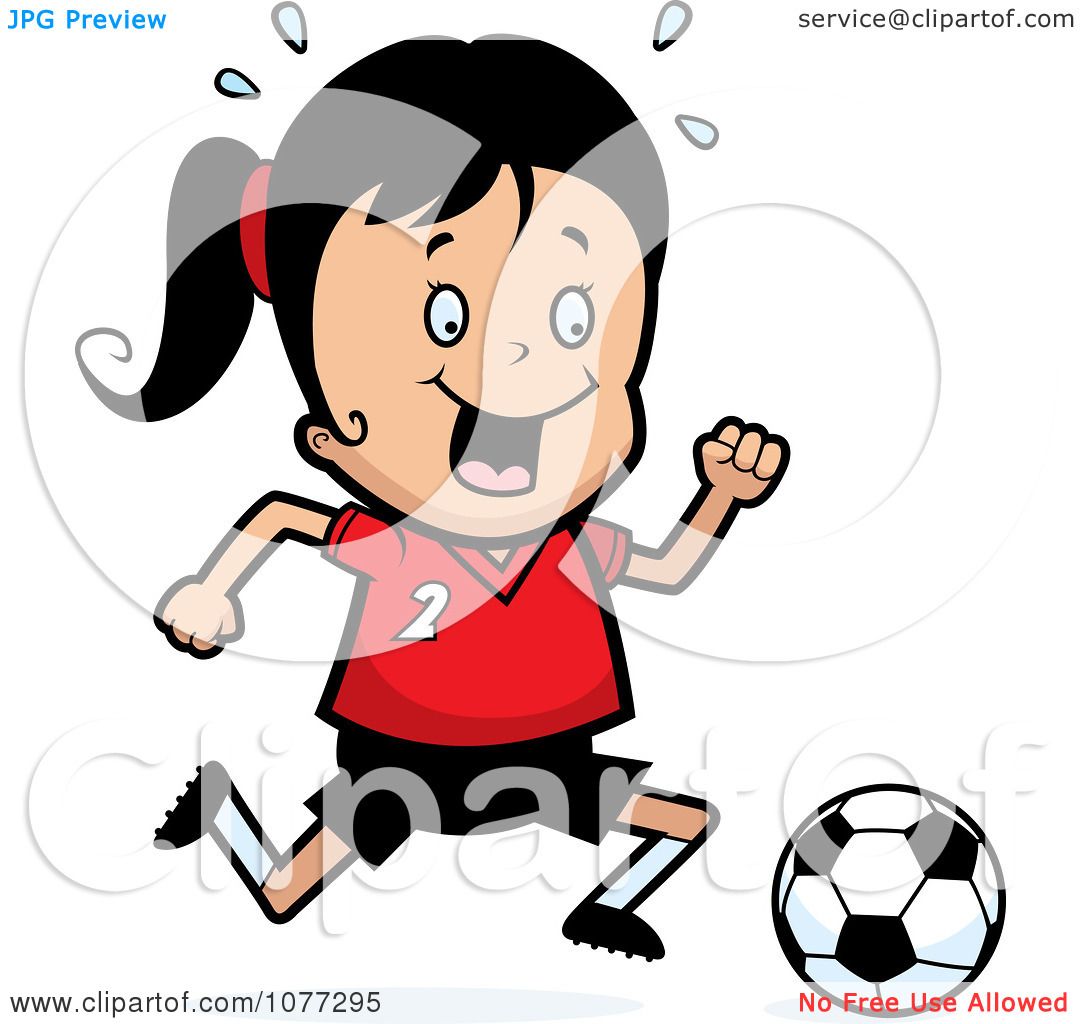 1080x1024 Clipart Soccer Girl Running After A Ball