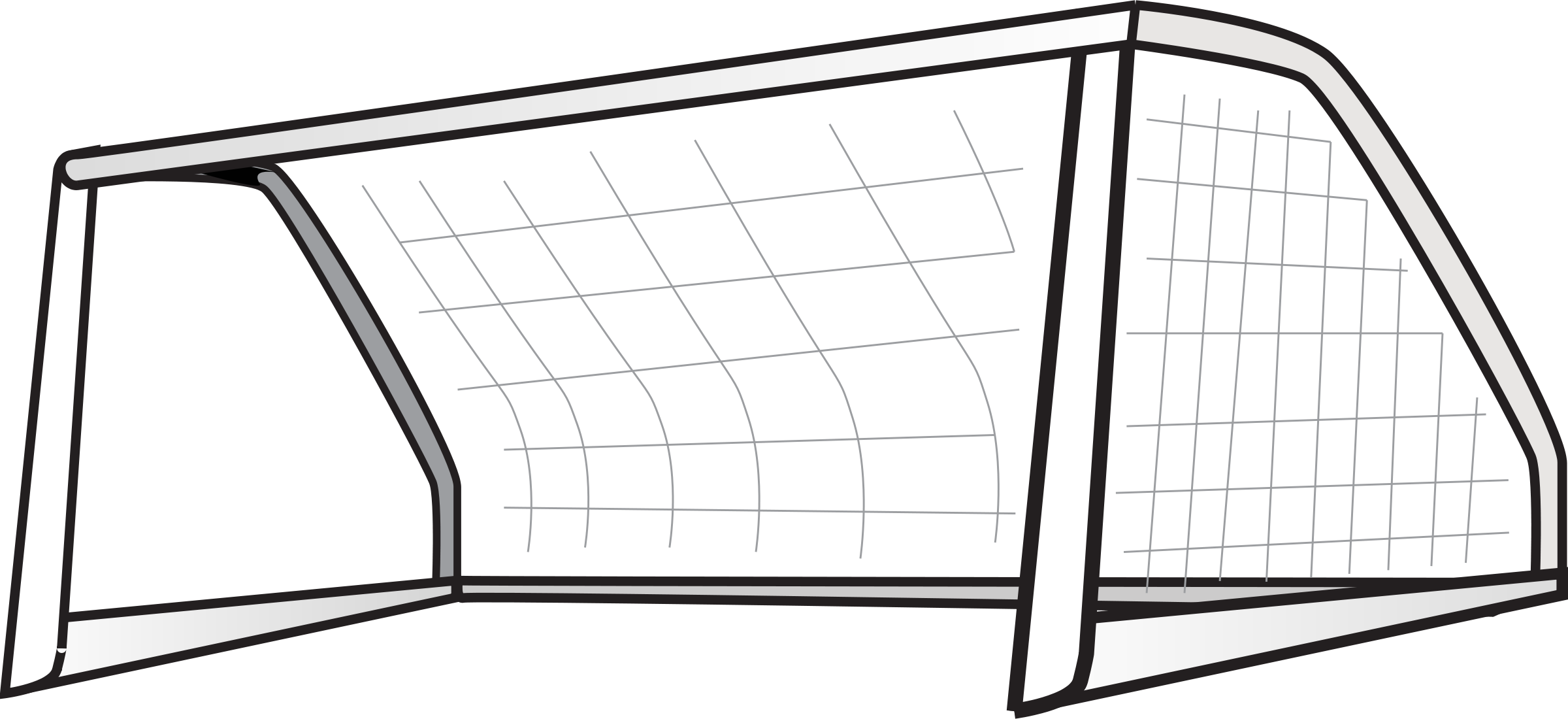 2400x1100 Soccer Goal Vector Art