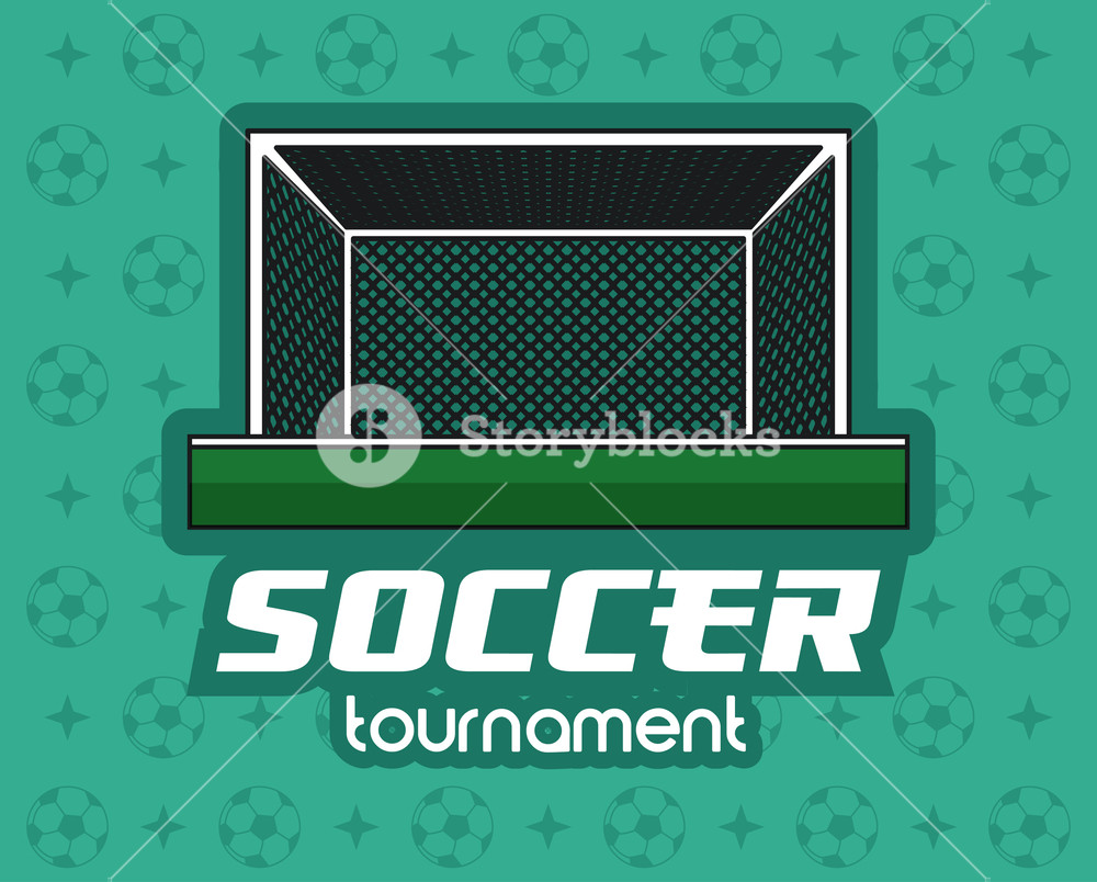 1000x804 Soccer Goal Over Green Background Vector Illustration Graphic