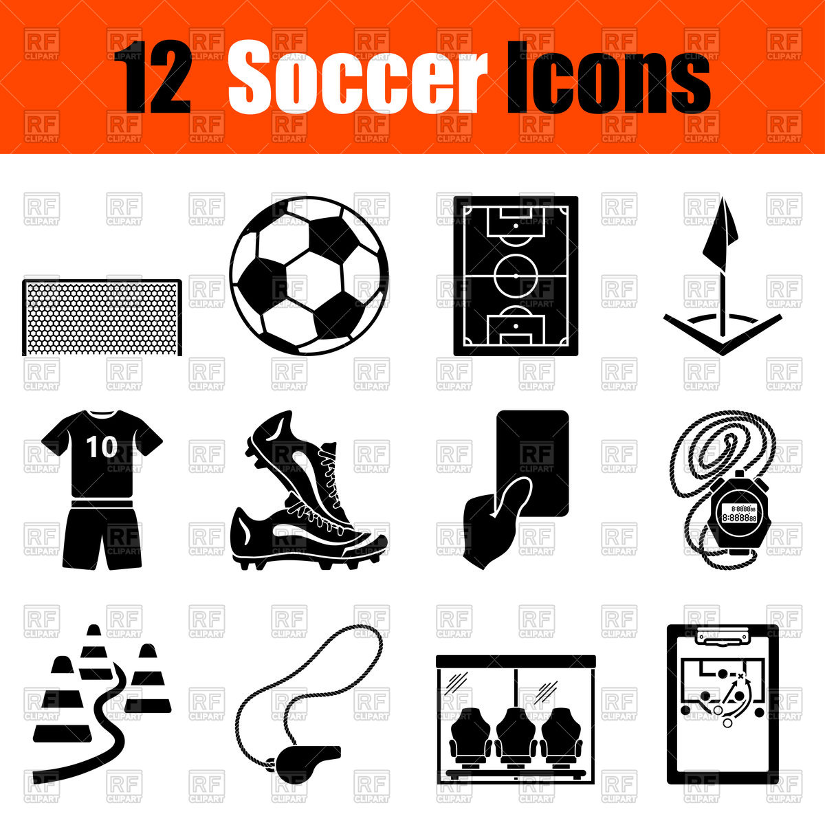 Set Of Twelve Soccer Black Icons Vector Image Of Objects Angelp 1200x1200 Set Of Twelve Soccer Black Icons Vector Image Of Objects Angelp