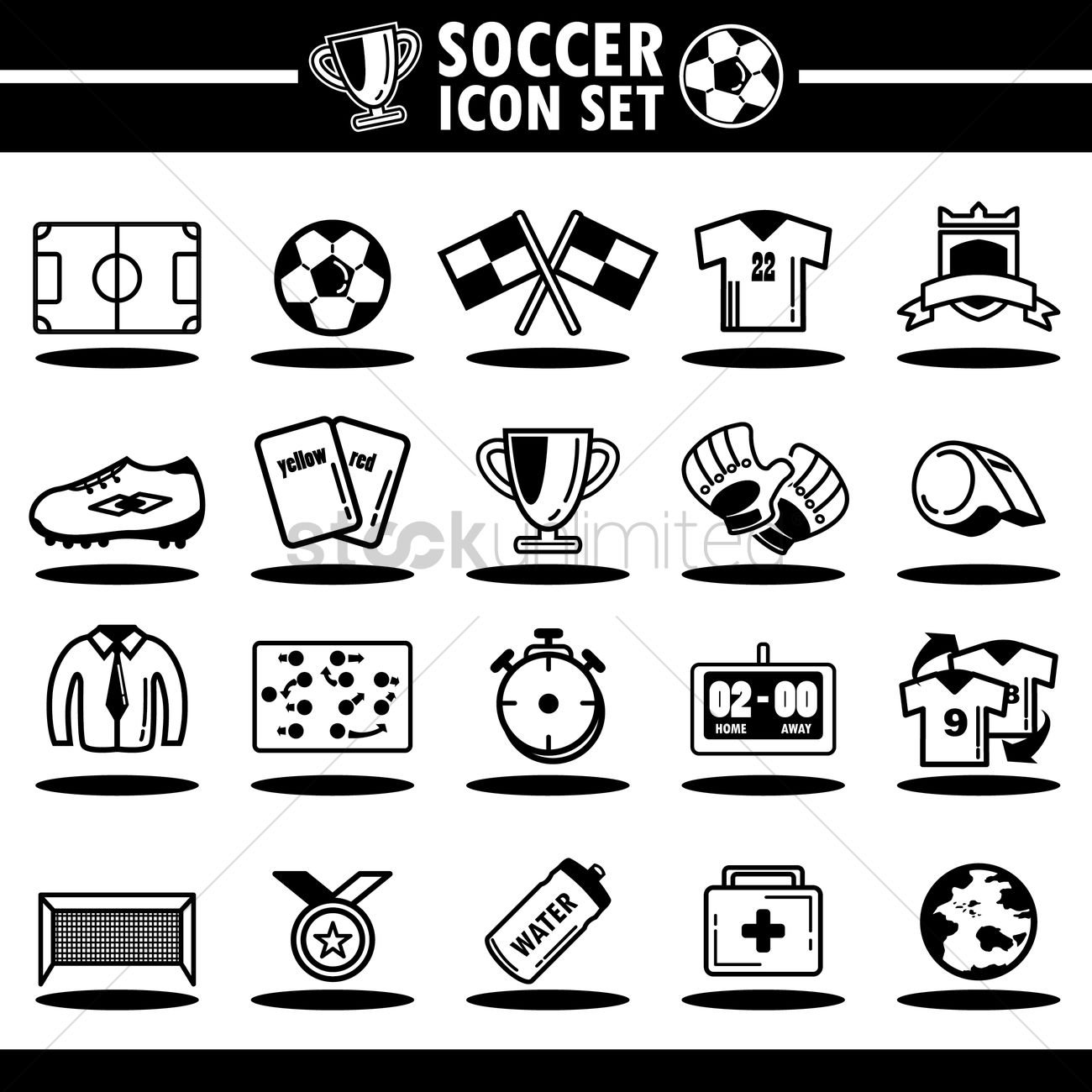 Collection Of Soccer Icons Vector Image 1300x1300 Collection Of Soccer Icons Vector Image