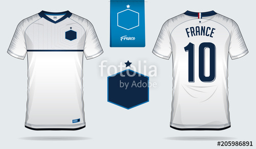 500x292 Set Of Soccer Jersey Or Football Kit Template Design For France