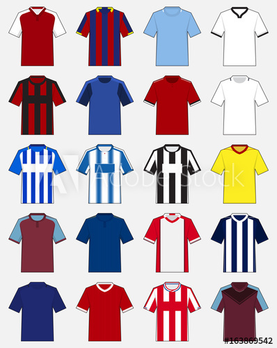 398x500 Set Of Soccer Jersey Or Football Kit Template For English Football