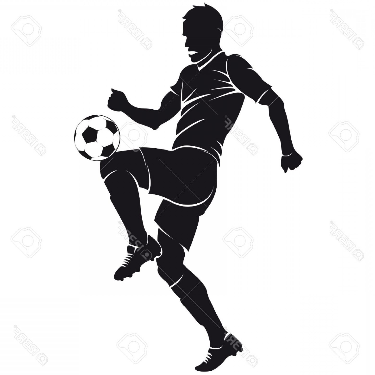 1560x1560 Photostock Vector Vector Football Soccer Player Silhouette