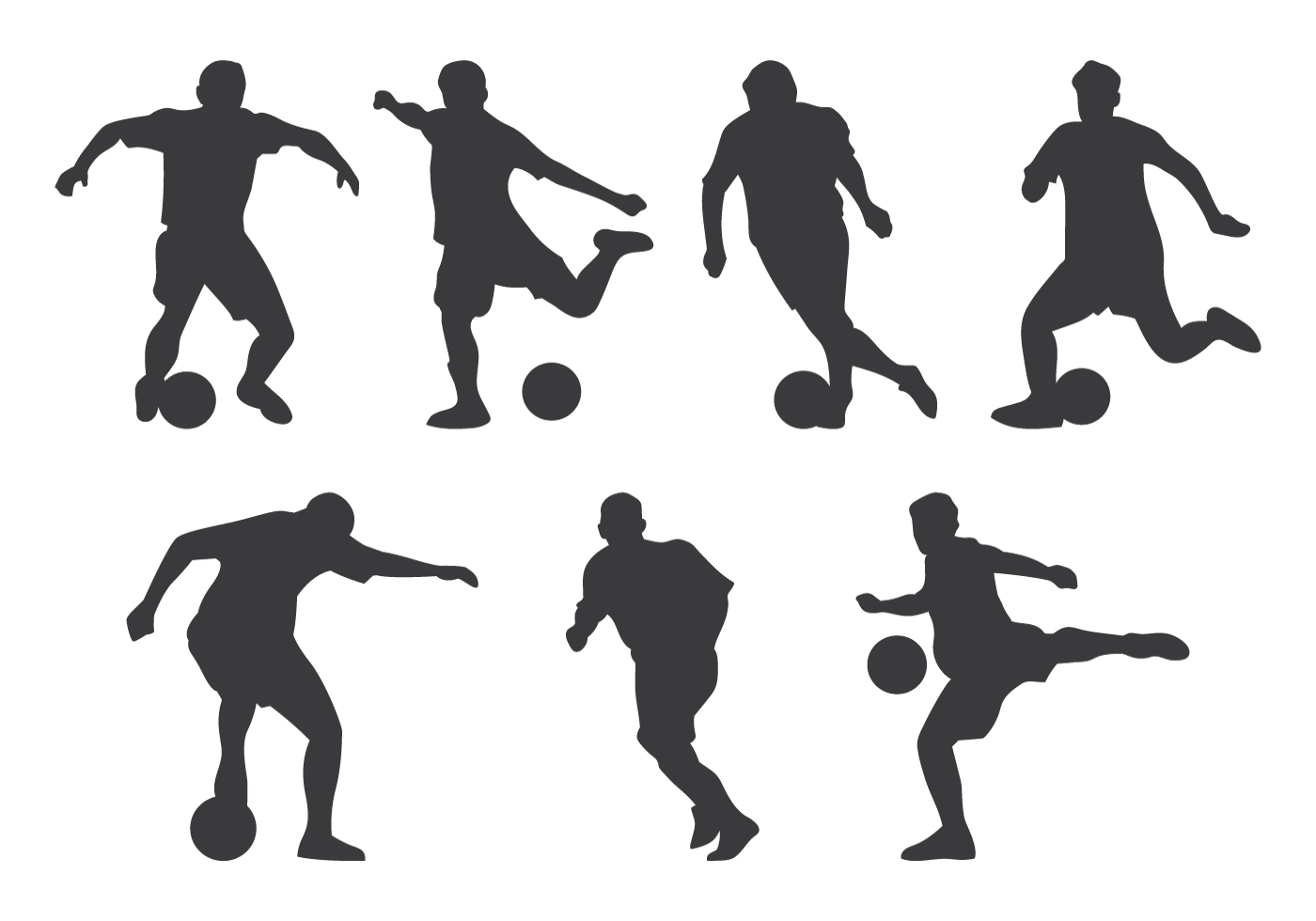 Soccer Player Silhouette Vector at Vectorified.com | Collection of ...