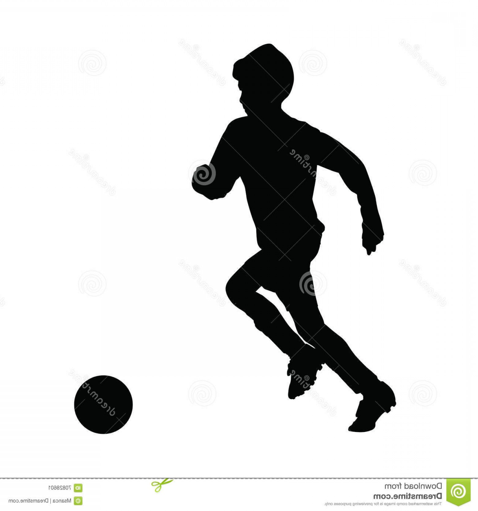 1560x1668 Stock Illustration Running Soccer Player Vector Silhouette Young
