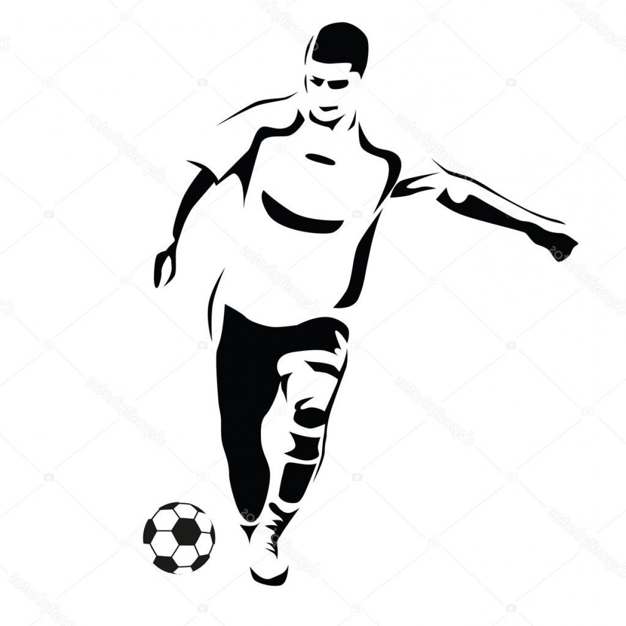 1228x1228 Stock Illustration Soccer Player Vector Silhouette Running Soidergi