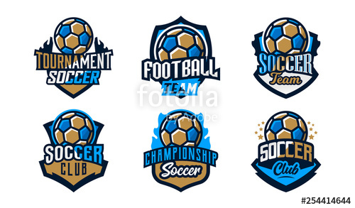 500x293 Set Of Football Club Logos, Soccer Ball Soccer Ball Emblem