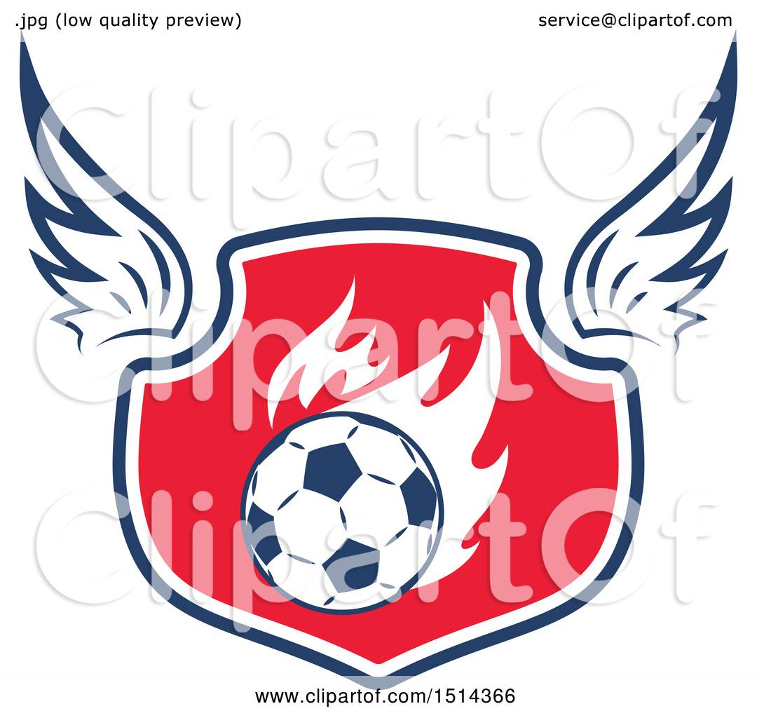 1080x1024 Clipart Of A Winged Soccer Ball Shield