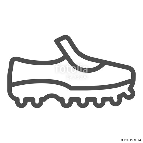 500x500 Soccer Shoes Line Icon Sport Shoes Vector Illustration Isolated